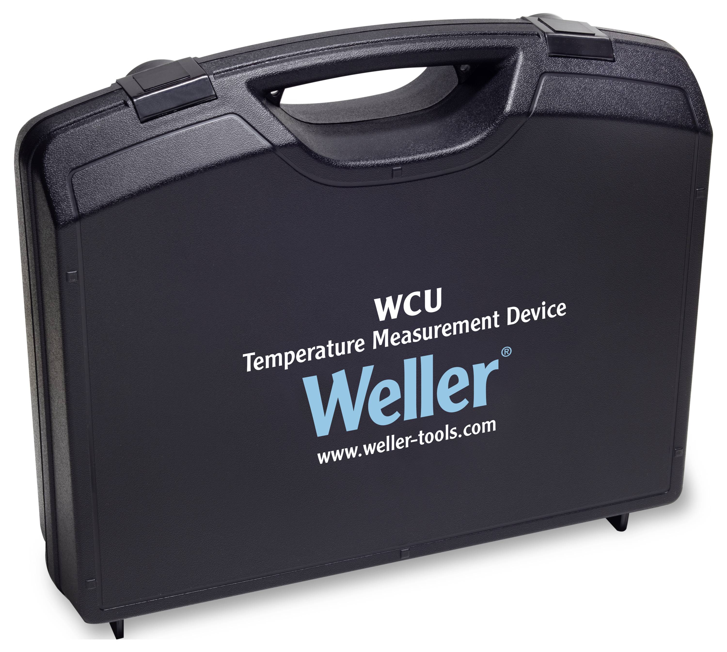 Schwarzer Tragekoffer mit der Aufschrift „WCU Temperature Measurement Device