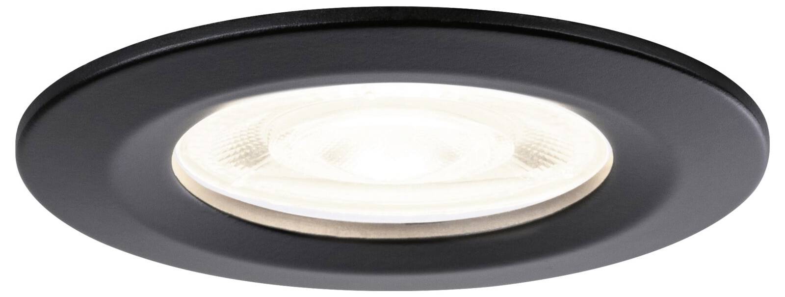 Runde schwarze eingebaute LED-Deckenleuchte mit leuchtender weißer Zentraldiffusor