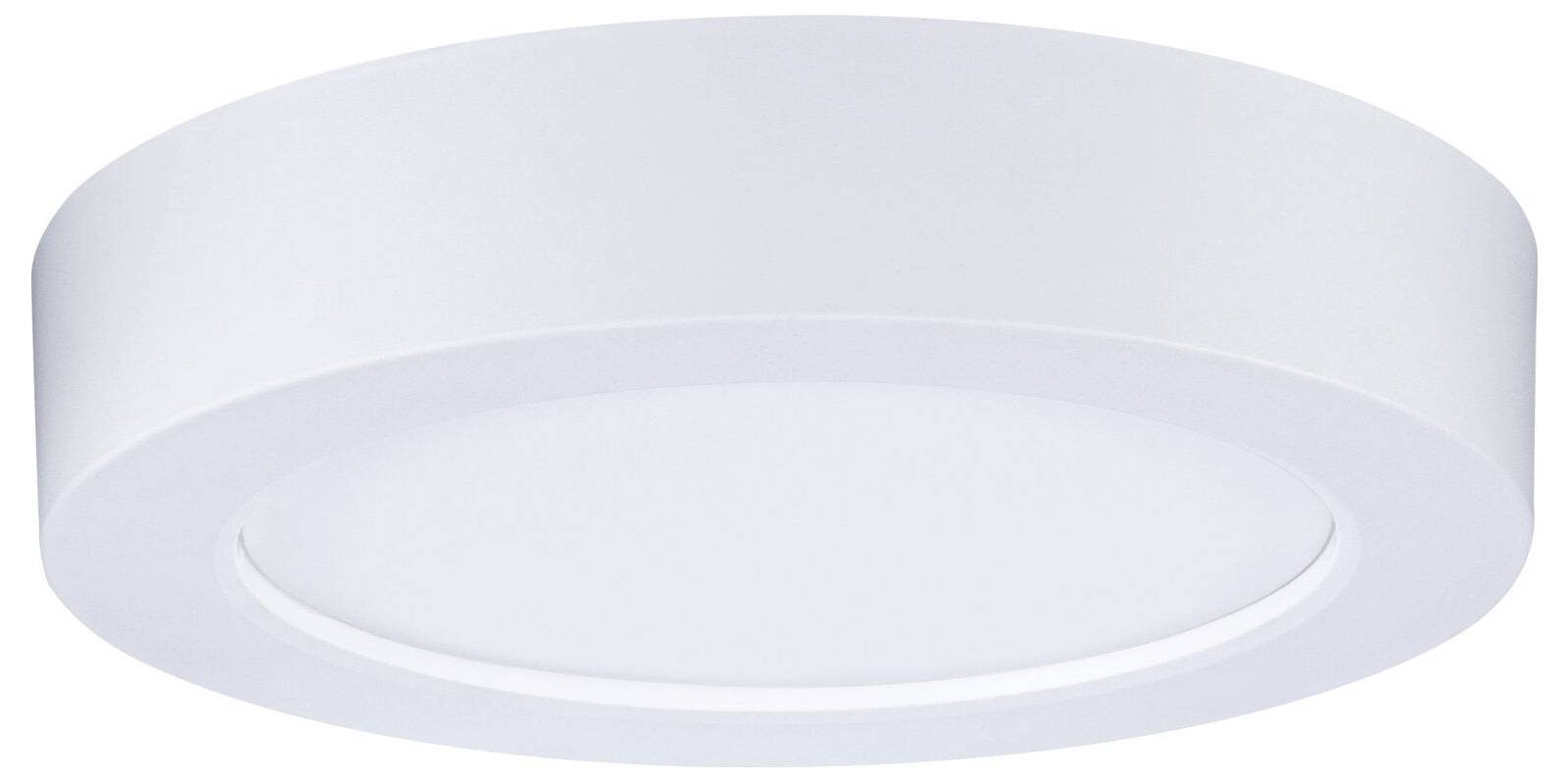 Runde weiße Unterputz-Deckenleuchte mit glatter, moderner Gestaltung.