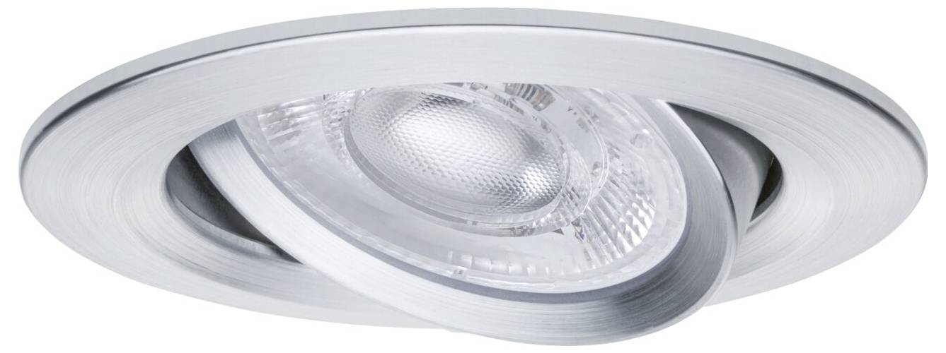 Eingebauter runder silberner verstellbarer Deckenspot mit klarer Glühbirnenlinsenfassung.