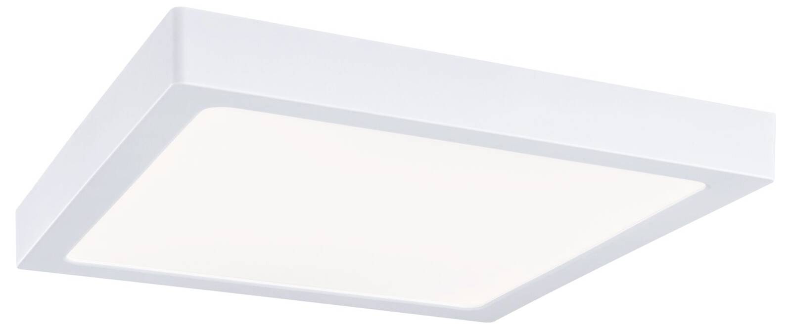 Rundes silbernes Deckenleuchten-Gehäuse mit hellem weißem Diffusor.