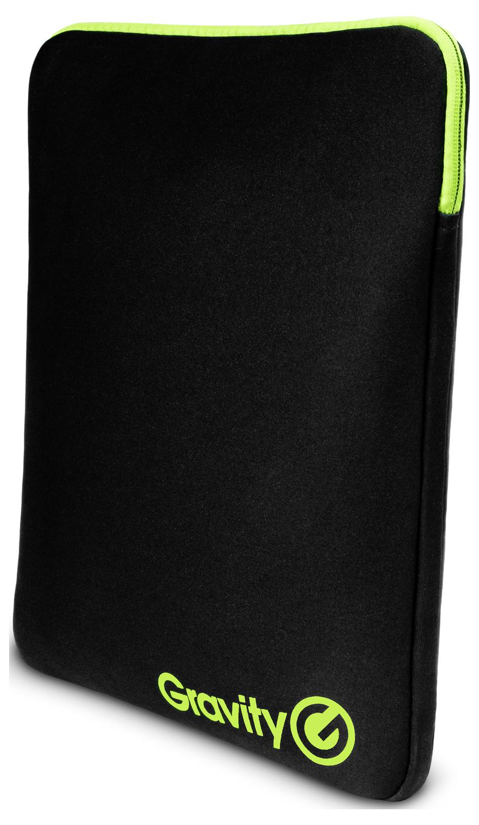 Schwarze Laptop-Schutzhülle mit neongrünem Rand und 