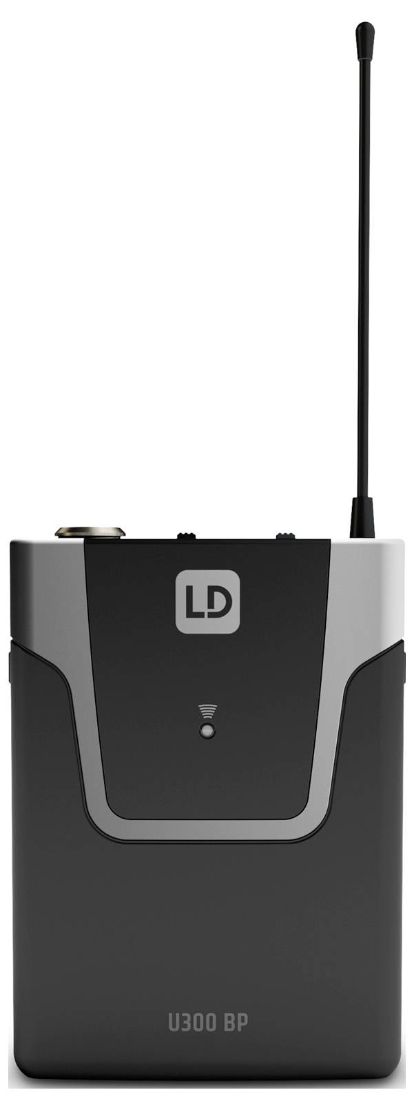 Tragbarer kabelloses Sendegerät mit langer Antenne, gekennzeichnet mit „LD