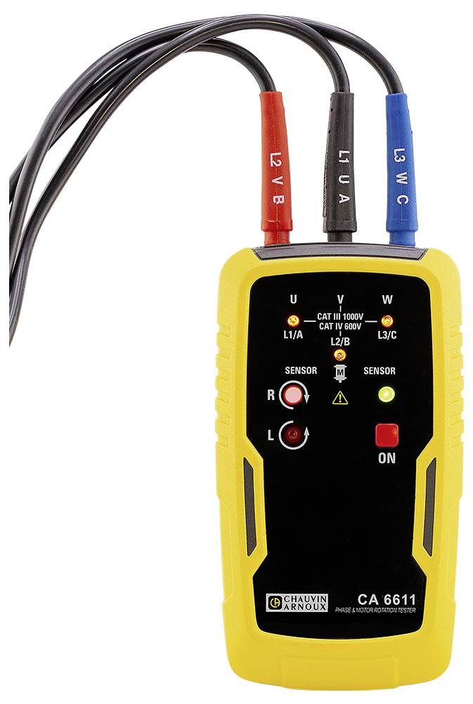 Chauvin Arnoux CA 6611 Phasen- und Drehfeldprüfer CAT III 1000 V, CAT IV 600 V LED