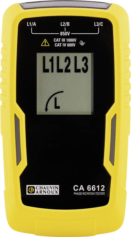 Gelber Chauvin Arnoux CA 6612 Phasenfolgentester mit großer Anzeige von 