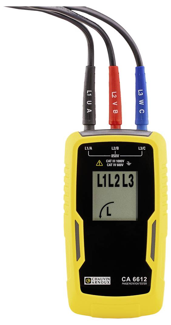 Chauvin Arnoux CA 6612 Phasen- und Drehfeldprüfer CAT III 1000 V, CAT IV 600 V LCD