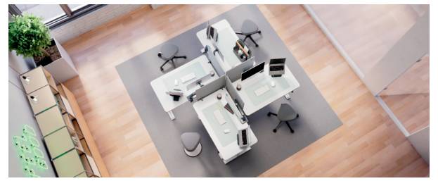 Leitz 61220085 Tischtrennwand Polyester Grau