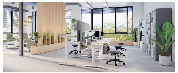 Rote E-Gitarre mit weißem Schlagbrett, gezeigt in einem schwarzen Ständer vor weißem Hintergrund.