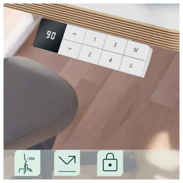 Leitz Sitz-/Steh-Schreibtisch Ergo Weiß 67700001 max. Höhe: 118 cm
