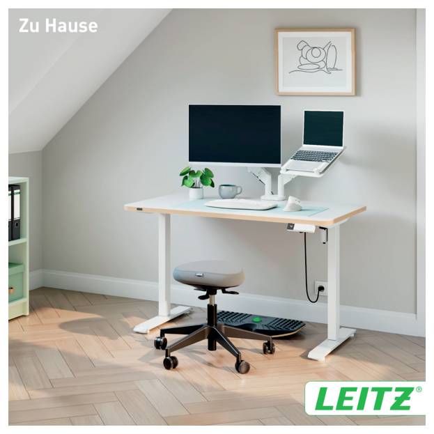 Leitz Sitz-/Steh-Schreibtisch Ergo Weiß 67700001 max. Höhe: 118 cm