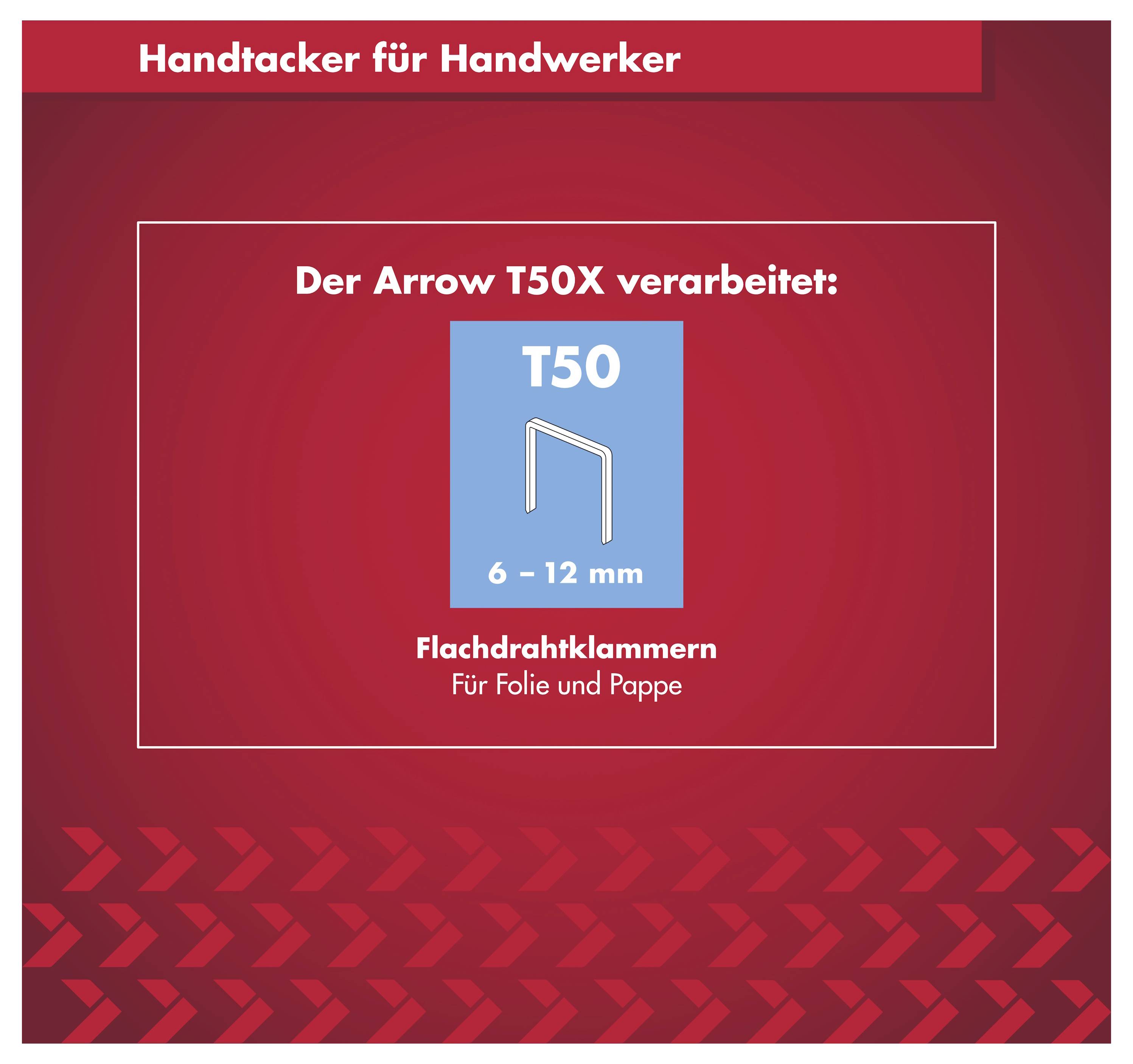 Arrow Tool Group T50X 819042 Handtacker Klammerntyp Typ 50 Klammernlänge 6 - 12mm