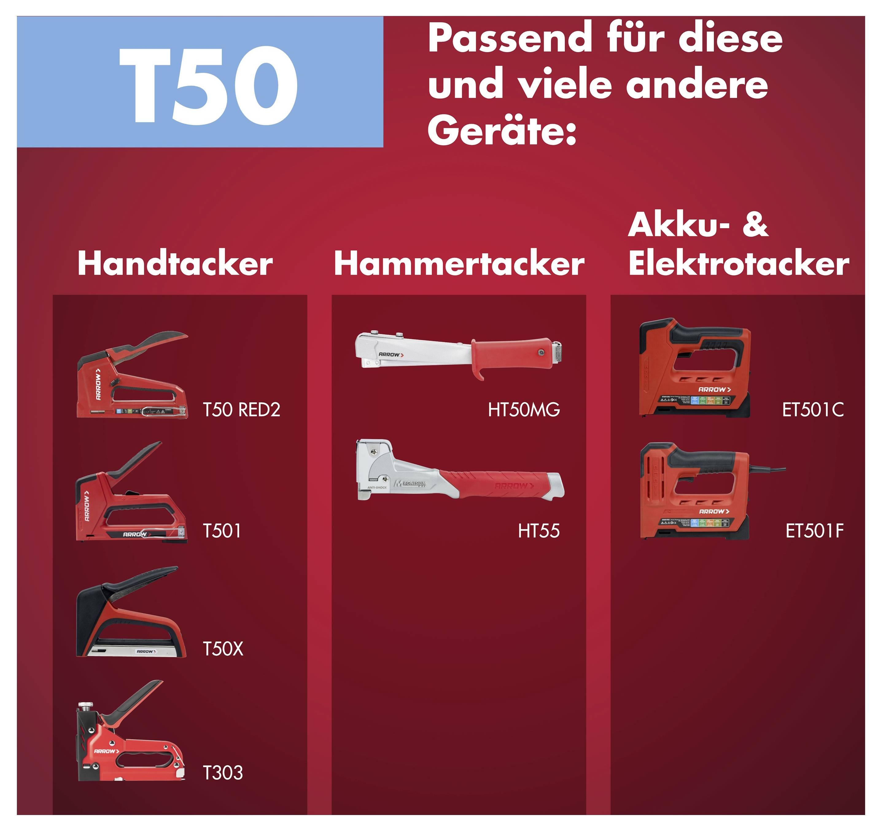 Arrow Tool Group 819264 Flachdrahtklammern Typ 50 1000St.