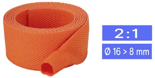TRU COMPONENTS TC-14976136 Gewebe-Schrumpfschlauch Orange 16 mm 8 mm Schrumpfrate:2:1 Meterware