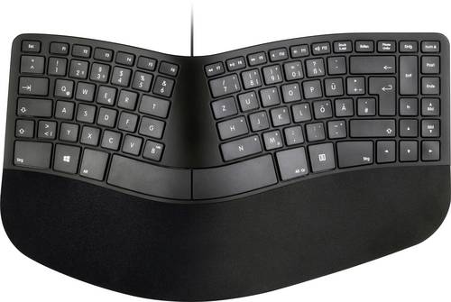 Matias FK313PC-DE Sculpted Ergonomic Wired Keyboard for PC USB Tastatur Deutsch, QWERTZ Schwarz Erg