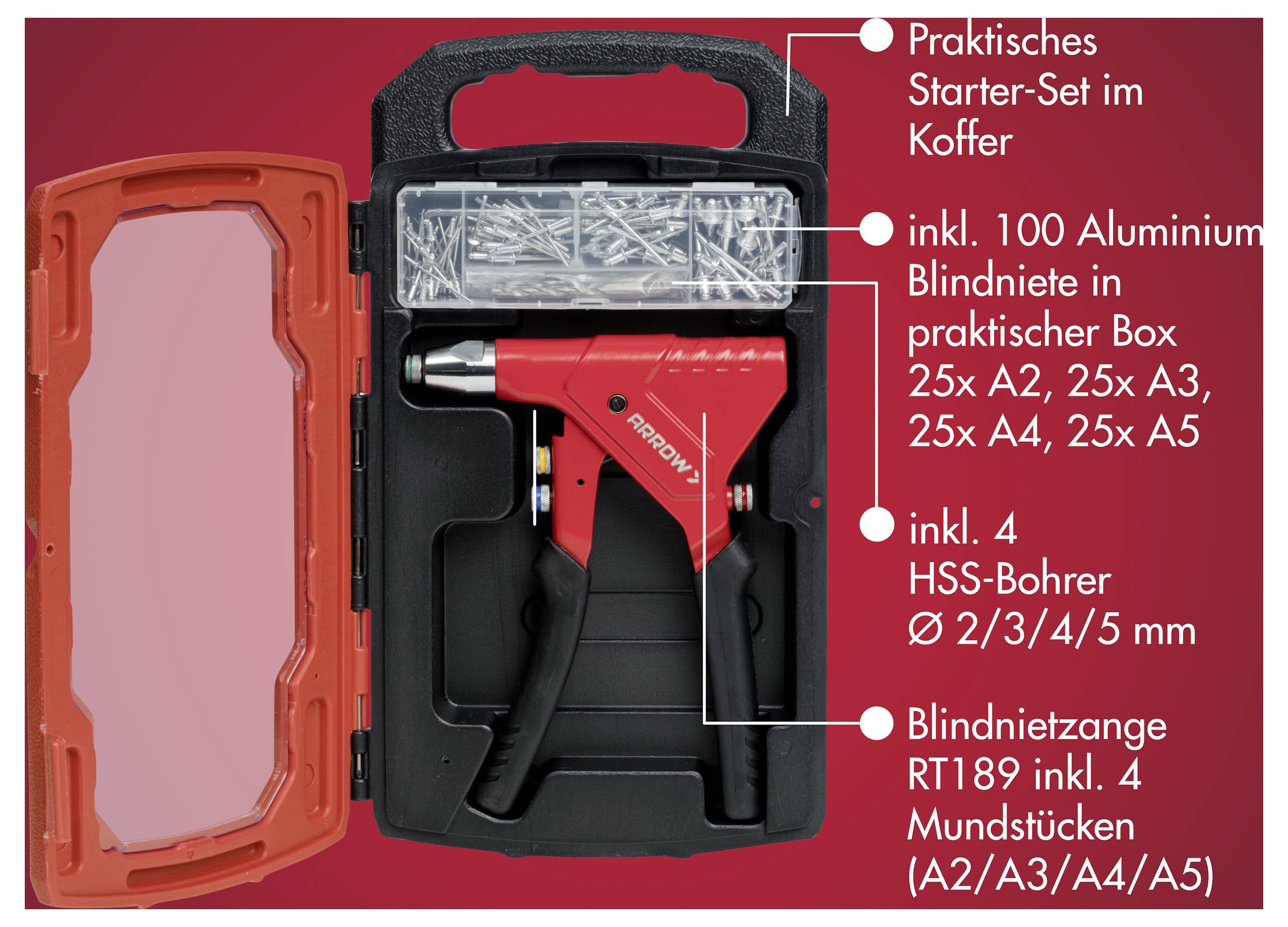 Arrow Tool Group 819233 Blindnietzangen-Set 1St.