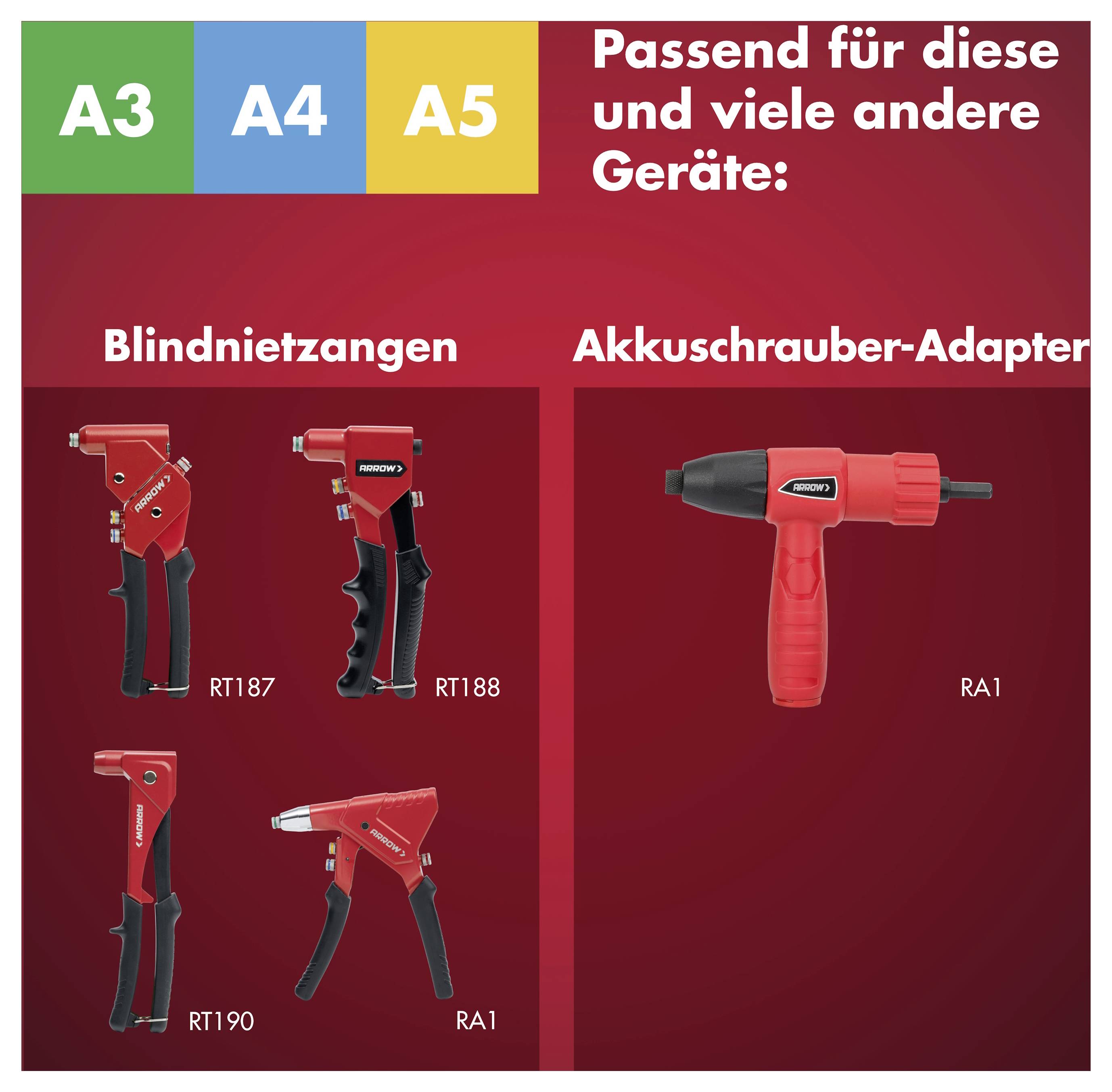 Arrow Tool Group 724124 Blindniete (Ø x L) 4mm x 10mm Aluminium RA 4 X 10 ALU 100ST 100St.