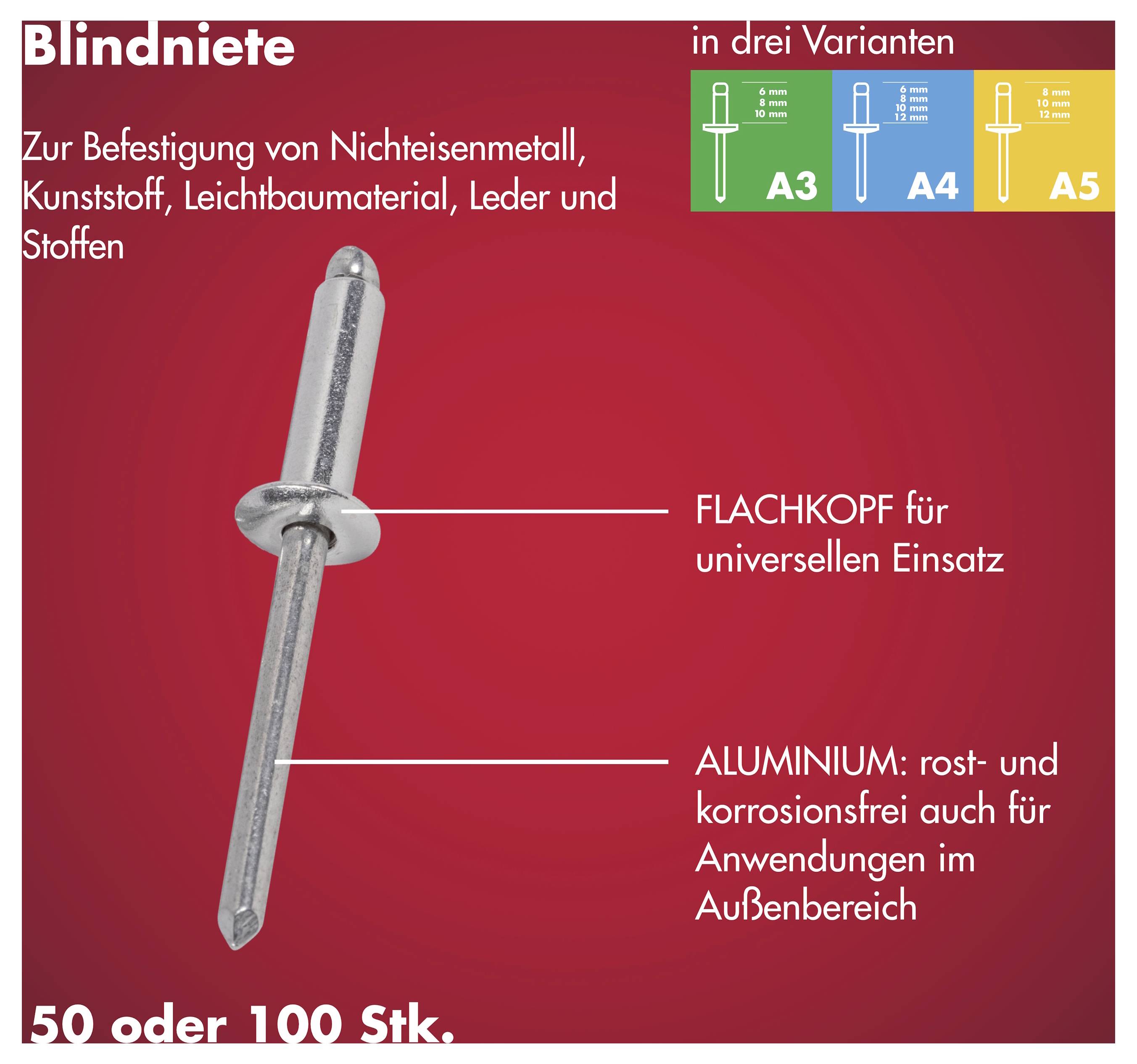 Arrow Tool Group 724131 Blindniete (Ø x L) 4mm x 12mm Aluminium RA 4 X 12 ALU 100ST 100St.