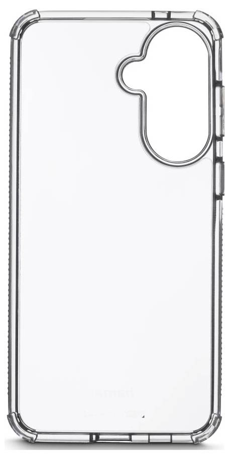 Transparente Schutzhülle für Telefone mit erhöhten Kanten und Ausschnitt für das hintere Kameramodul.