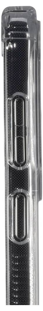 Nahaufnahme eines metallischen Stiftschafts mit strukturierter schwarzer Griffzone und zwei länglichen silbernen Clips oder Verzierungsakzenten.