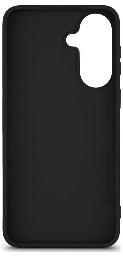 Schwarze Smartphone-Hülle mit großem vertikalem Kameraausschnitt auf der Rückseite oben rechts.