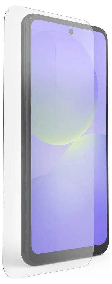 Smartphone mit einer klaren Schutzfolie, die über das Display gelegt ist und die Displayschutzvorrichtung des Geräts veranschaulicht.