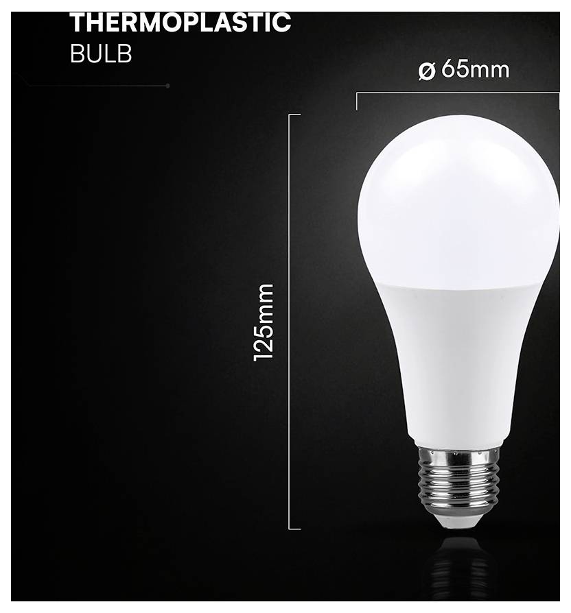 VTAC LED T37 Glühbirnenverpackung für eine 7,5-W-Lampe mit der Kennzeichnung „50-W-Äquivalent