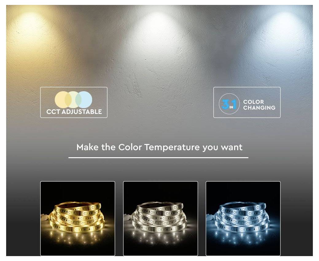 Eine weiße LED-Leuchtenleiste mit angebrachtem Stromkabel, diagonal auf schwarzem Hintergrund dargestellt.