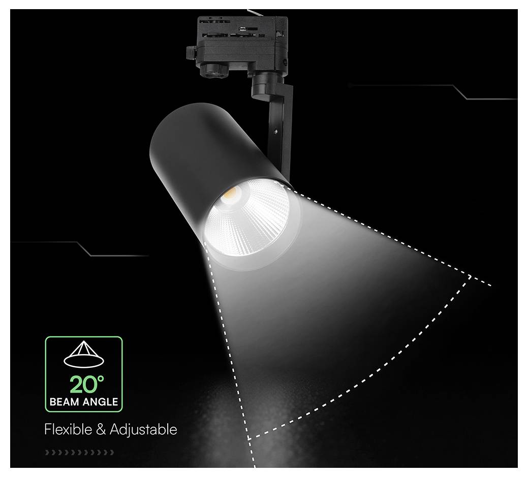 V-TAC VT-11122 LED-Schienenstrahler 20W EEK: F (A - G) LED Schwarz