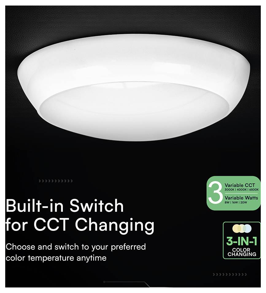 V-TAC 801-24-6 VT-8603 LED-Wandleuchte LED EEK: D (A - G) 8 W, 16 W, 20W Weiß