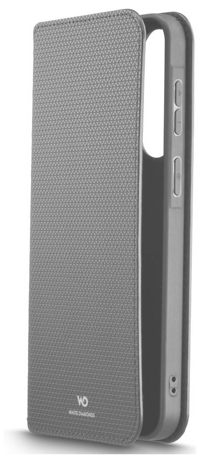 Grauer Smartphone-Schutzhülle mit großem Kameraausschnitt oben rechts.
