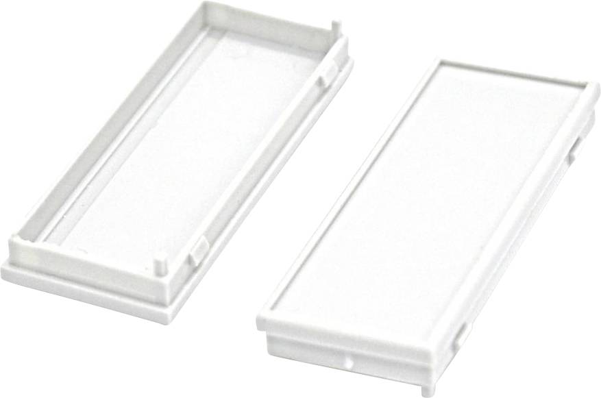 Zwei weiße rechteckige Kunststoff-Tablett-ähnliche Einsätze nebeneinander auf weißem Hintergrund dargestellt.