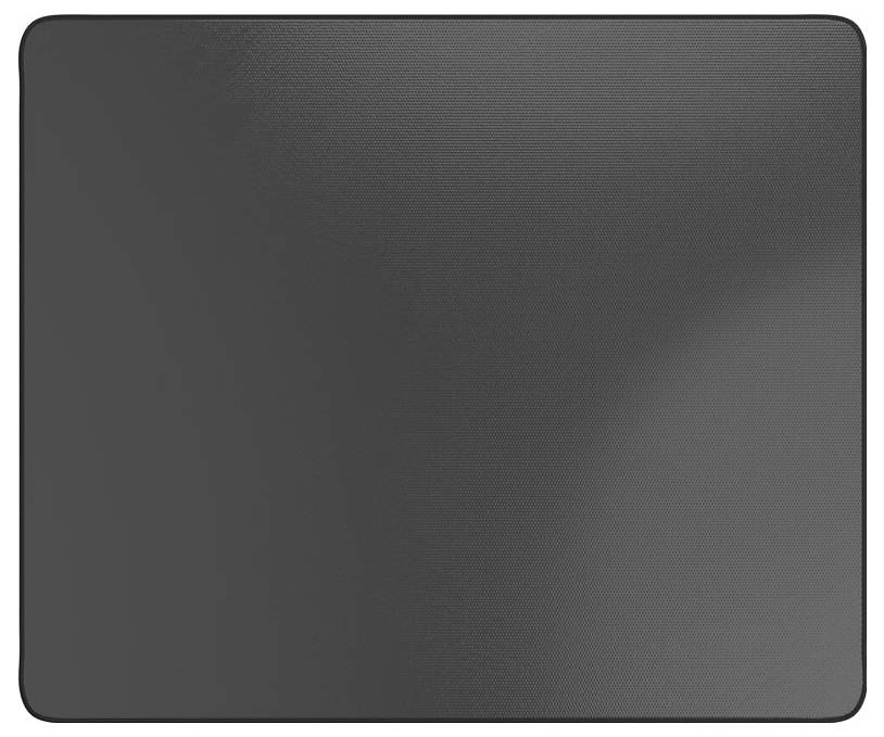 Dunkelgraue abgerundete quadratische Matte oder Unterlage mit einer subtilen strukturierten Oberfläche auf weißem Hintergrund.