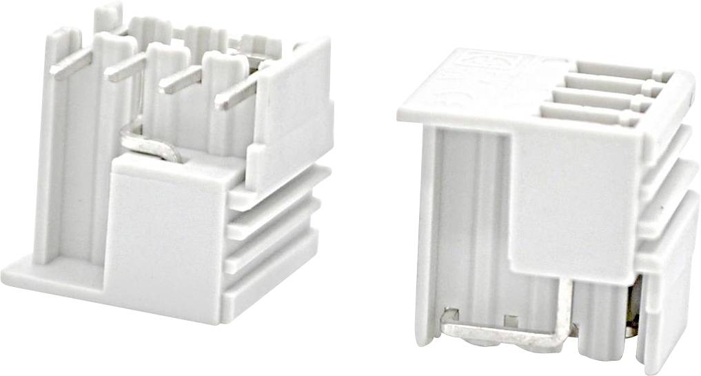 Zwei grüne 3-polige Electrical-Terminal-Block-Steckverbinder, gezeigt aus schräger Vorder- und Seitenansicht.