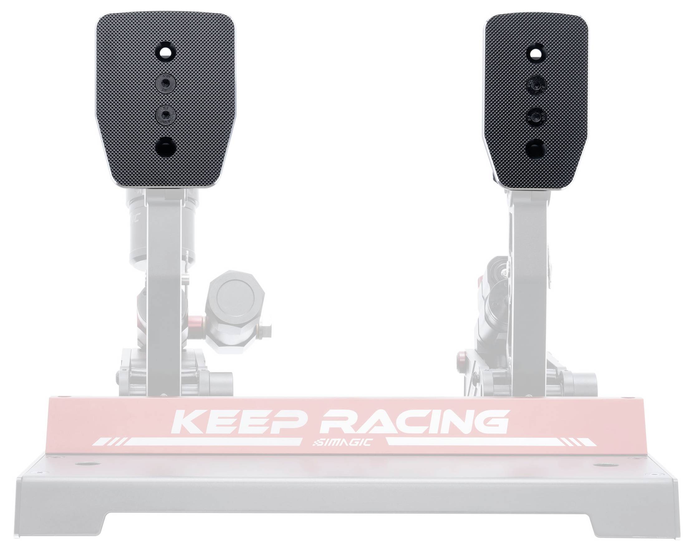 Sim-Racing-Pedalset mit einer roten 