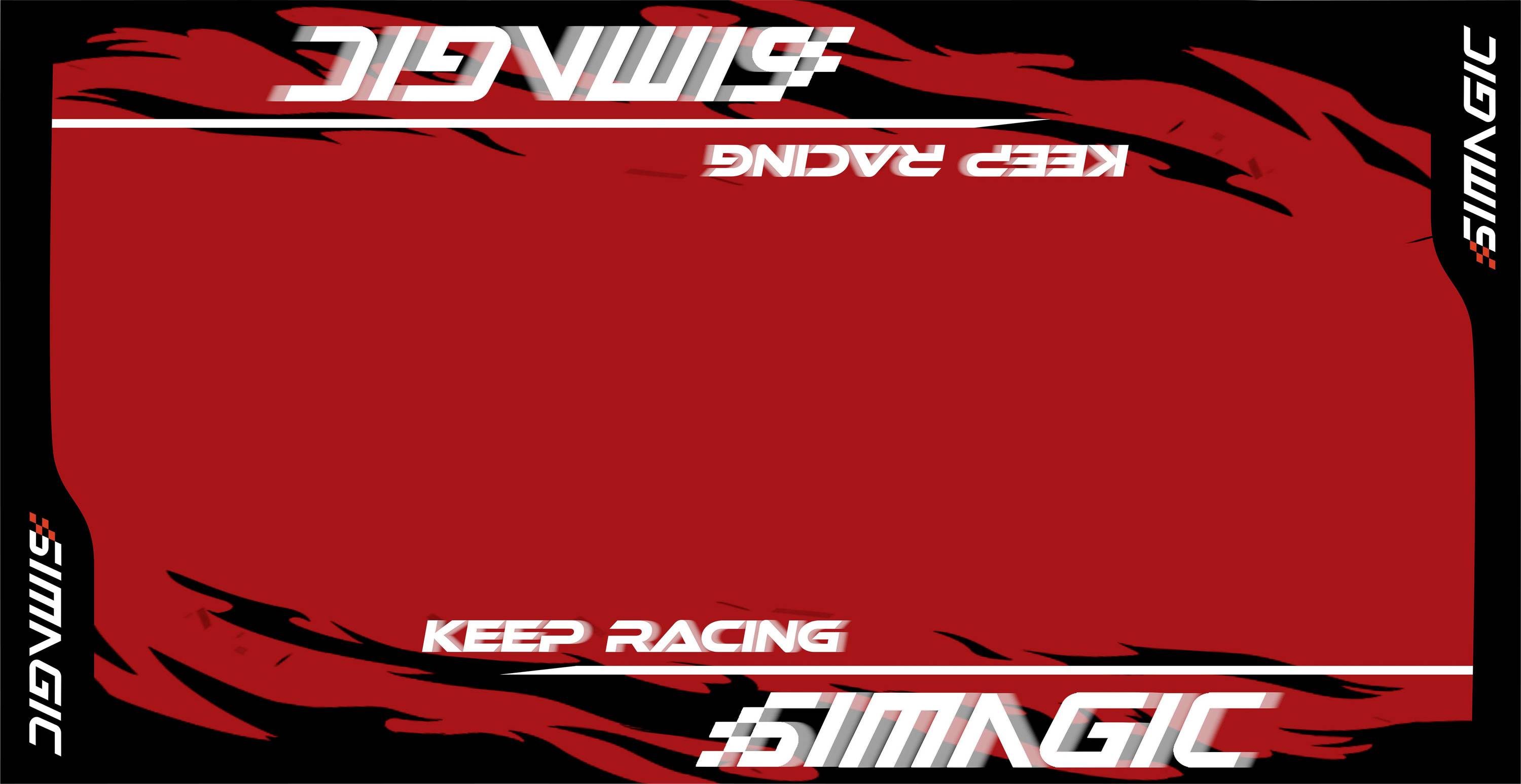 Rot-schwarze Gaming-Thema-Banner-Vorlage mit gespiegeltem „KEEP RACING