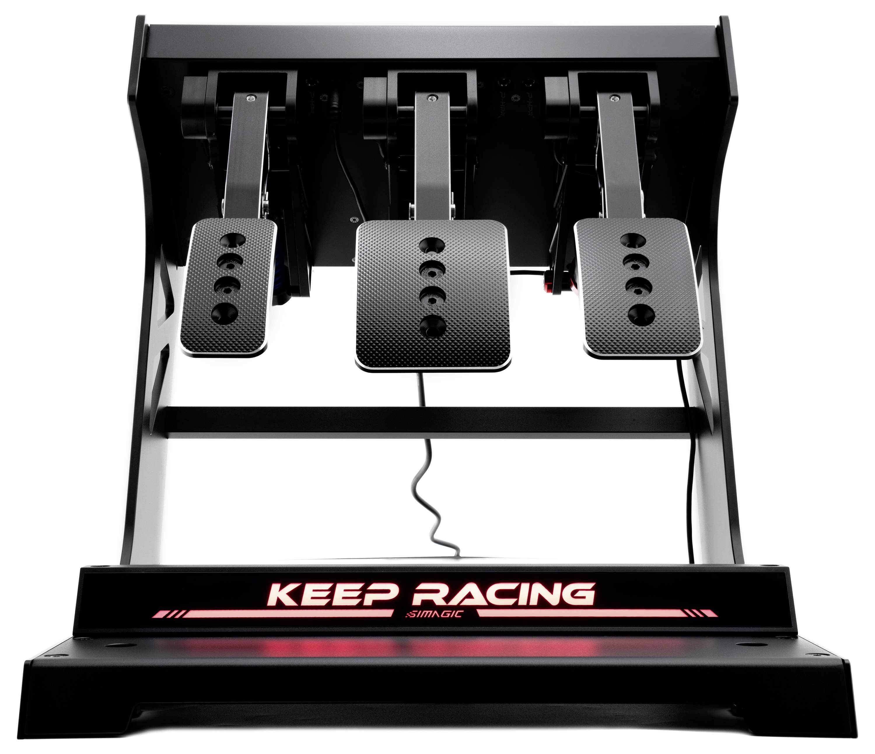 Dritt-Pedal-Rennfahrsimulator-Pedalsatz mit beleuchtetem 