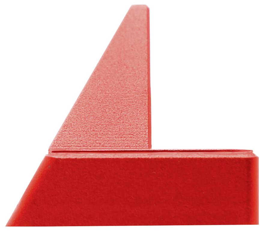 Rote geometrische Form, die einem stilisierten Kleinbuchstaben 