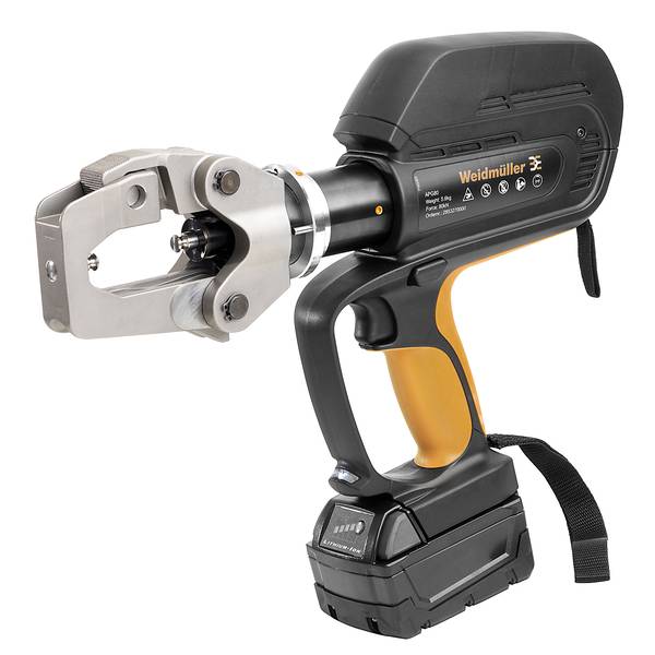 Orange-grau Weidmüller PRO DC BUFFER 24V Stromversorgungsmodul mit Klemmenverbindungen und Statusanzeigen, dargestellt in Dreiviertelsicht.