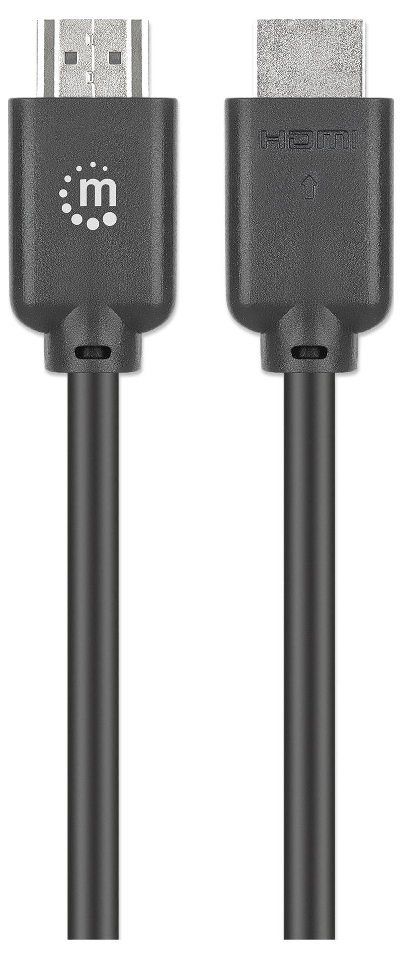 Schwarzes USB-Kabel mit einem Standard-USB-A-Anschluss an einem Ende und einem Micro-USB-Anschluss am anderen Ende, von vorne und hinten dargestellt.