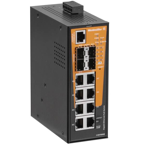 Weidmüller 3109760000 IE-SW-AL12M-8GTPOE-4GESFP-120W Netzwerk Switch 10 / 100 / 1000MBit/s