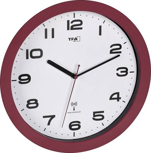 TFA Dostmann 60.3554.06 Funk Wanduhr 50 mm x 320 mm Blau Leisegang-Uhrwerk