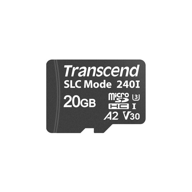 Transcend 20GB microSD-Karte mit Beschriftung „SLC Mode 240I