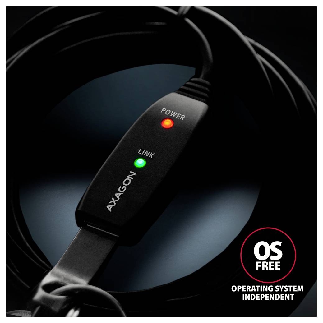 AXAGON USB-Kabel USB 2.0 USB-A Stecker 7.5 m Schwarz ADR-207