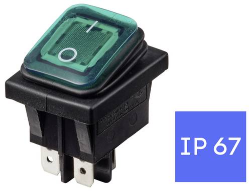 TRU COMPONENTS TC-14988620 Wippschalter 250 V 16 A 2 x Aus/Ein IP67 rastend 1 St.