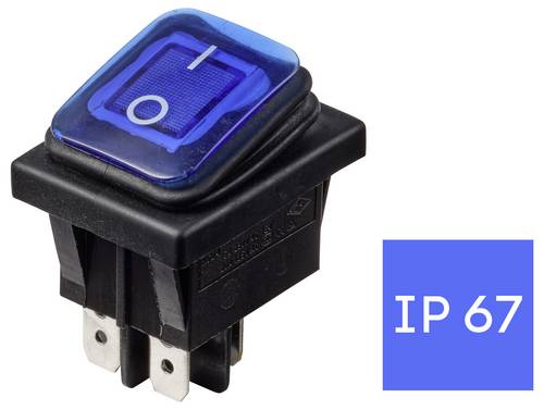TRU COMPONENTS TC-14988628 Wippschalter 250 V 16 A 2 x Aus/Ein IP67 rastend 1 St.