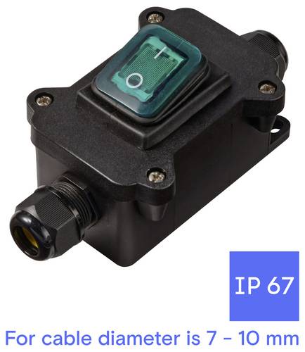 TRU COMPONENTS TC-14988652 Wippschalter 250 V 16 A 2 x Aus/Ein IP67 rastend 1 St.