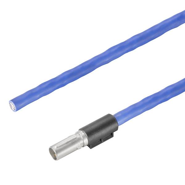 Graues Multiaderkabel mit einem D-Sub-Steckverbinder an einem Ende und abisolierten farbcodierten Drähten am anderen Ende.