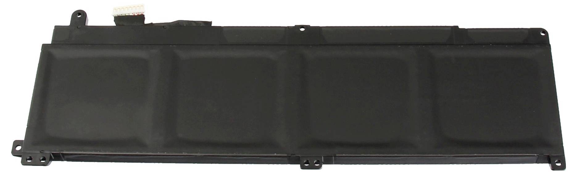 Schwarzes rechteckiges Fahrzeugpaneel oder Abdeckung mit Montagelaschen und einem Stecker, shown against a white background.