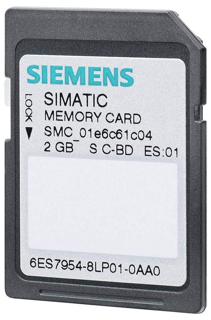 Eine Siemens SIMATIC Speicherkarte, 2 GB, mit der Bezeichnung „SMC 01e6c61c04