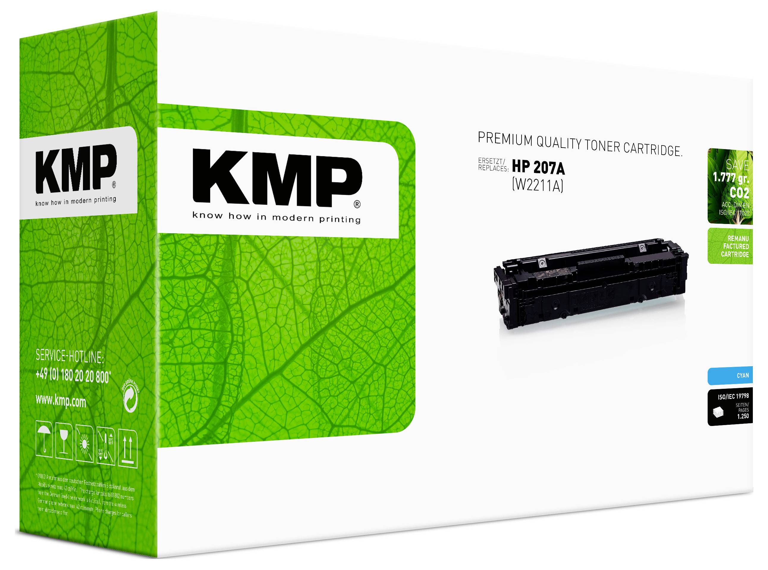 KMP Toner ersetzt HP 207A (W2211A) Kompatibel Cyan 1250 Seiten 2558,0003